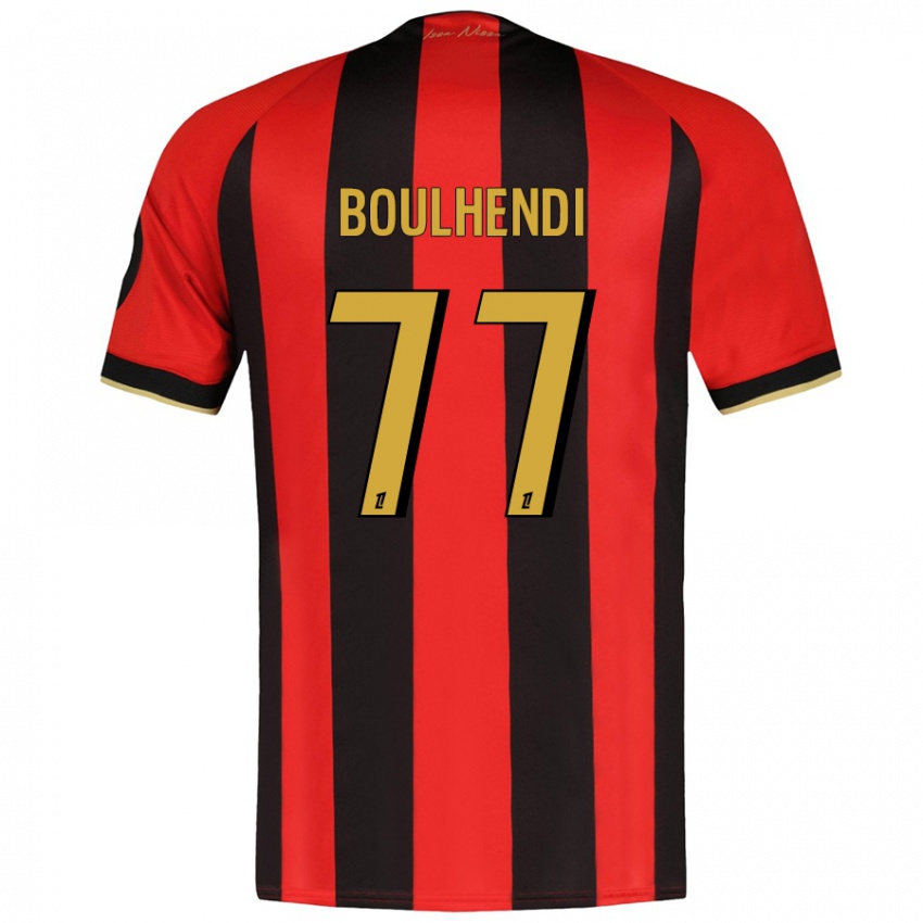 Uomo Maglia Teddy Boulhendi #77 Rosso Nero Kit Gara Home 2024/25 Maglietta