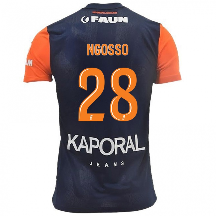 Uomo Maglia Glenn Ngosso #28 Blu Navy Arancione Kit Gara Home 2024/25 Maglietta