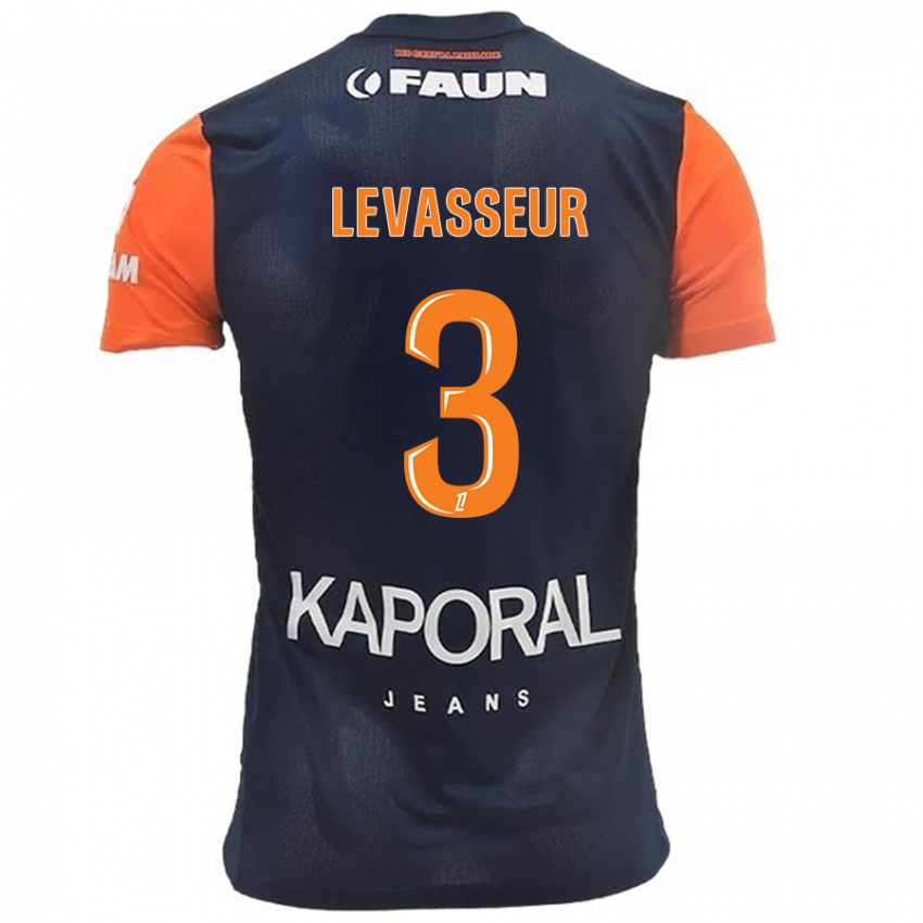 Uomo Maglia Marie Levasseur #3 Blu Navy Arancione Kit Gara Home 2024/25 Maglietta