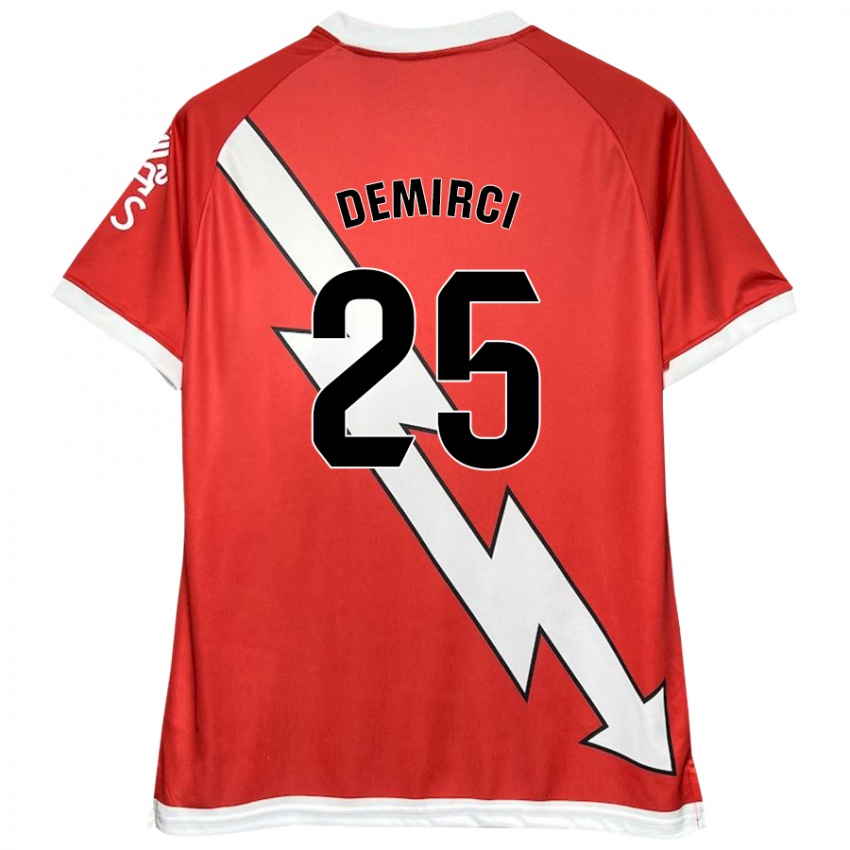 Uomo Maglia Mert Demirci #25 Bianco Rosso Kit Gara Home 2024/25 Maglietta