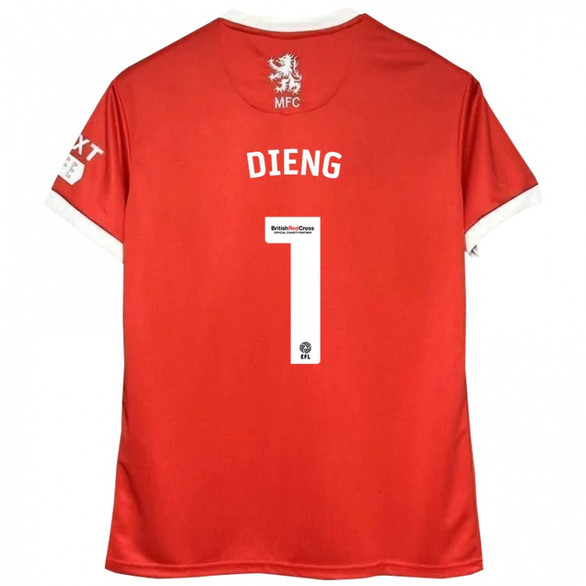 Uomo Maglia Seny Dieng #1 Rosso Bianco Kit Gara Home 2024/25 Maglietta