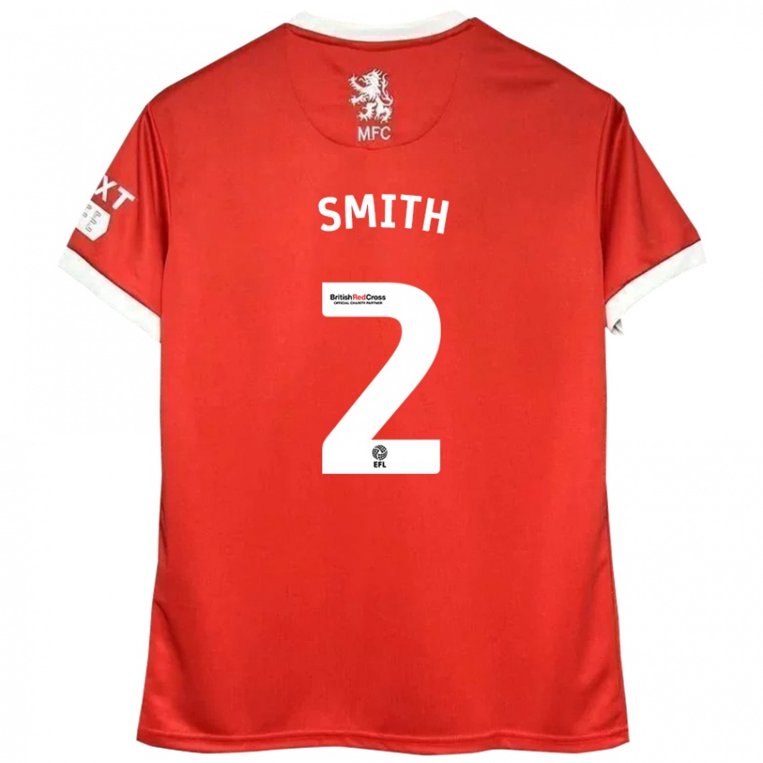 Uomo Maglia Tommy Smith #2 Rosso Bianco Kit Gara Home 2024/25 Maglietta