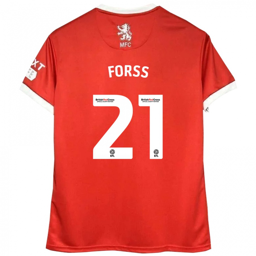 Uomo Maglia Marcus Forss #21 Rosso Bianco Kit Gara Home 2024/25 Maglietta