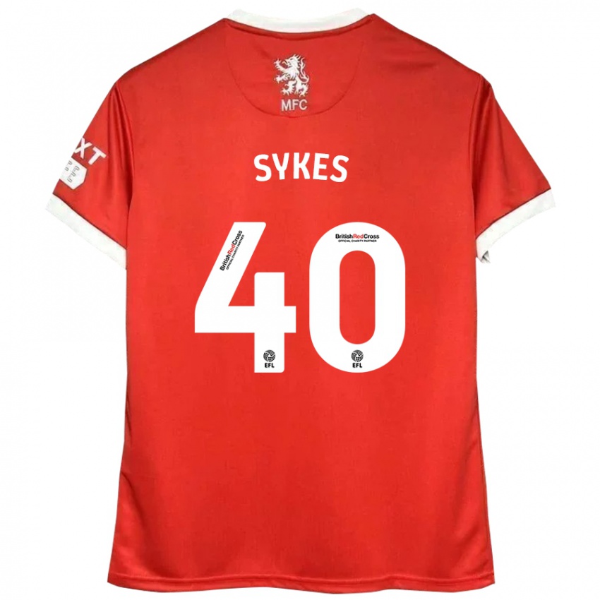 Uomo Maglia Cain Sykes #40 Rosso Bianco Kit Gara Home 2024/25 Maglietta