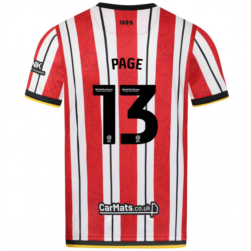 Uomo Maglia Olivia Page #13 Rosso Strisce Bianche Kit Gara Home 2024/25 Maglietta