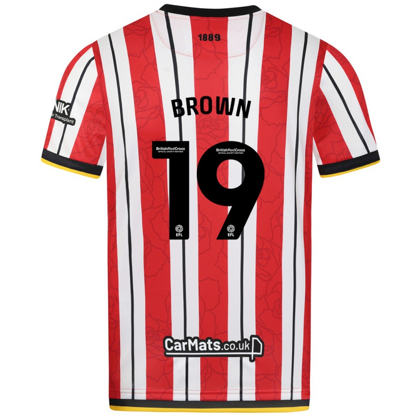 Uomo Maglia Alanta Brown #19 Rosso Strisce Bianche Kit Gara Home 2024/25 Maglietta