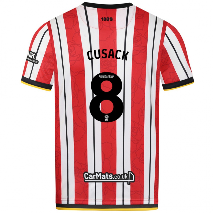 Uomo Maglia Maddy Cusack † #8 Rosso Strisce Bianche Kit Gara Home 2024/25 Maglietta