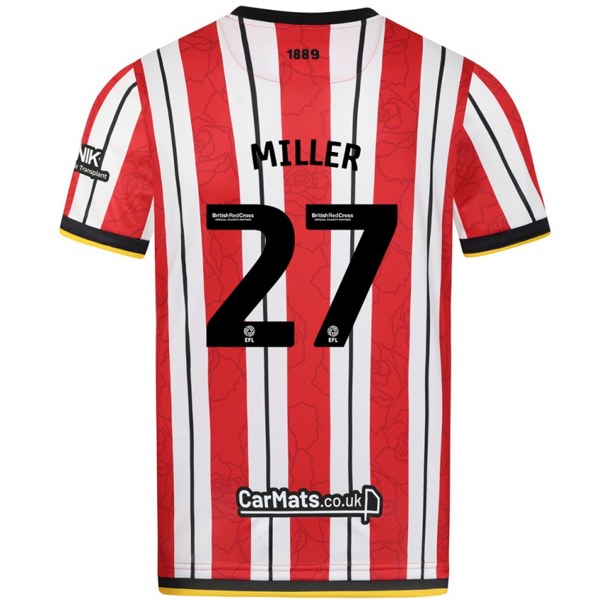 Uomo Maglia Lara Miller #27 Rosso Strisce Bianche Kit Gara Home 2024/25 Maglietta