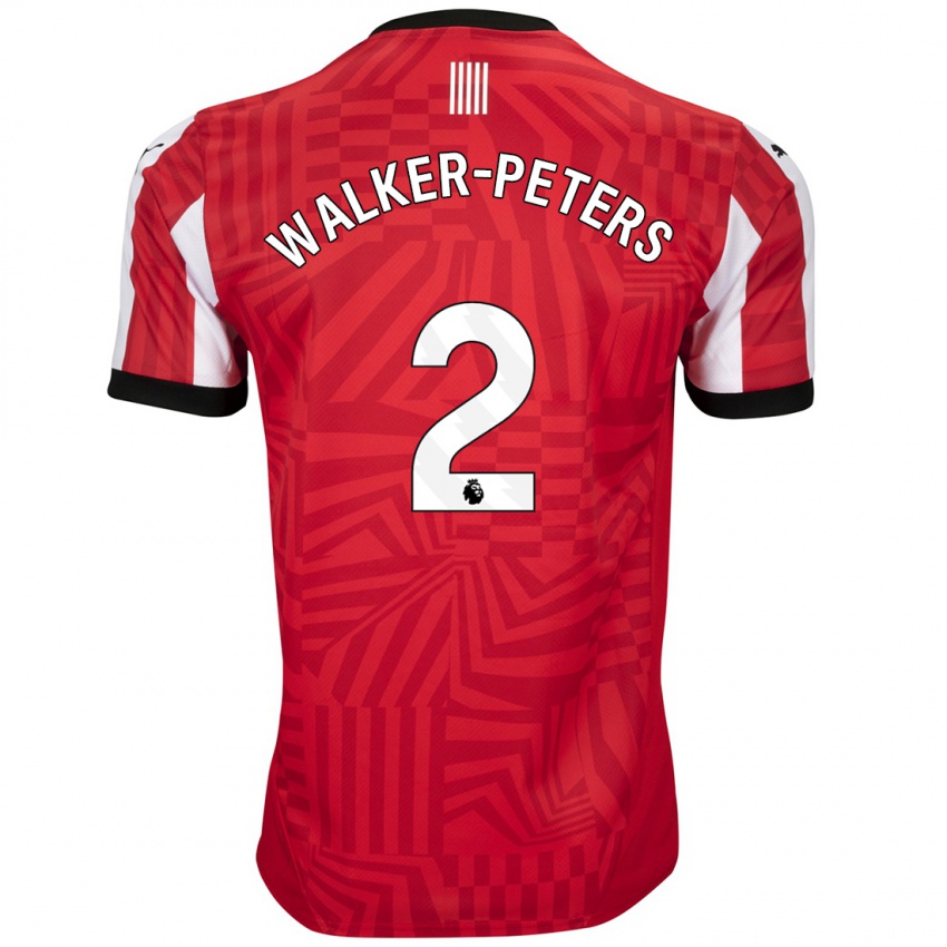 Uomo Maglia Kyle Walker-Peters #2 Rosso Bianco Kit Gara Home 2024/25 Maglietta