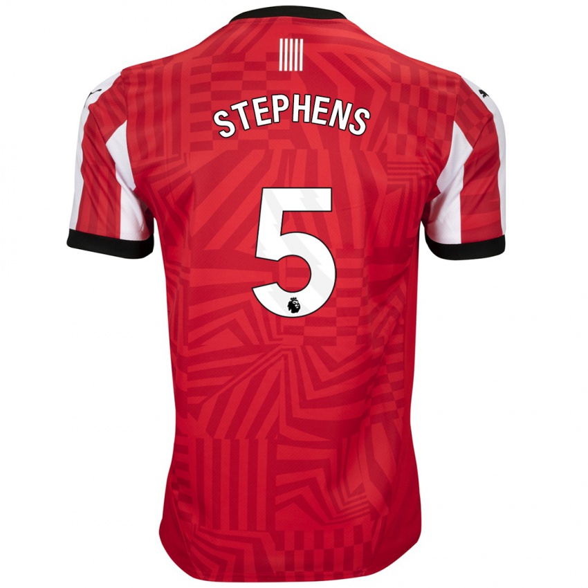 Uomo Maglia Jack Stephens #5 Rosso Bianco Kit Gara Home 2024/25 Maglietta