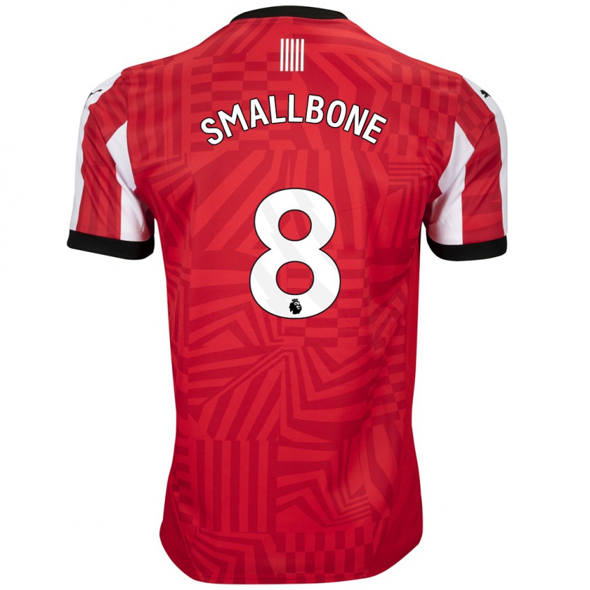 Uomo Maglia Will Smallbone #8 Rosso Bianco Kit Gara Home 2024/25 Maglietta