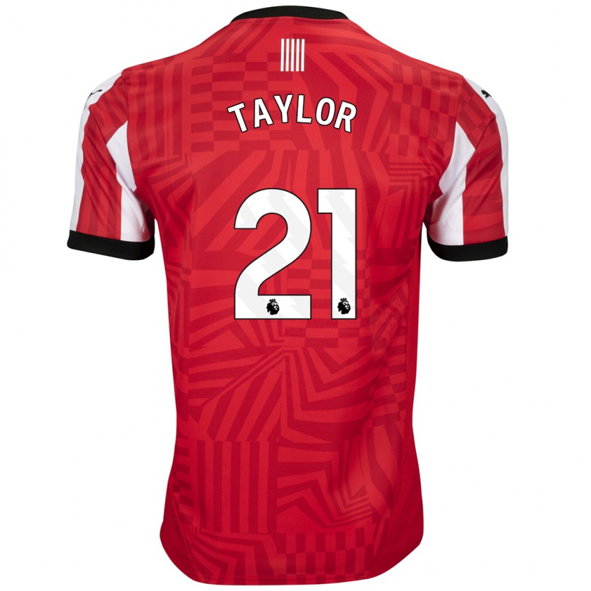 Uomo Maglia Charlie Taylor #21 Rosso Bianco Kit Gara Home 2024/25 Maglietta