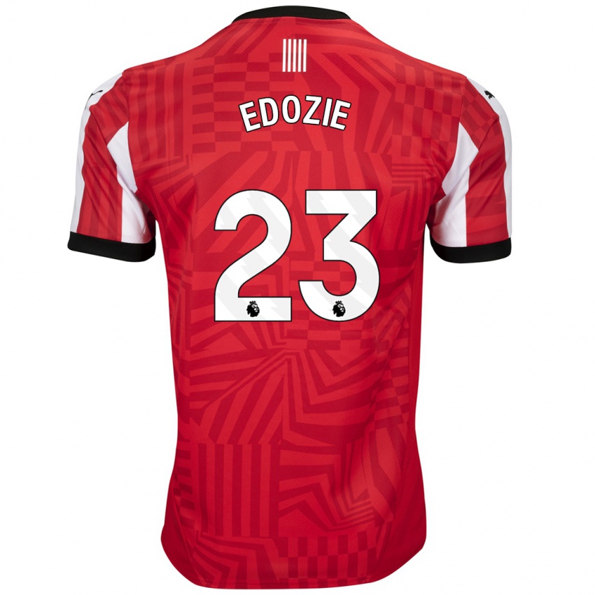 Uomo Maglia Samuel Edozie #23 Rosso Bianco Kit Gara Home 2024/25 Maglietta