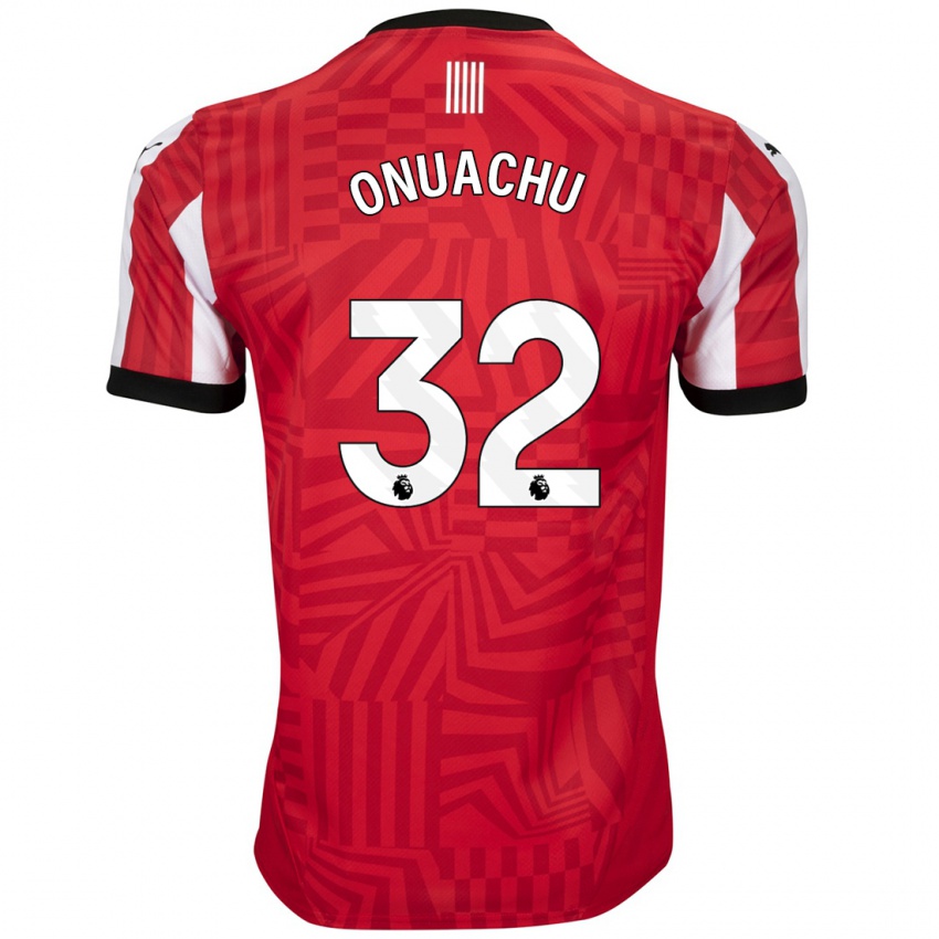 Uomo Maglia Paul Onuachu #32 Rosso Bianco Kit Gara Home 2024/25 Maglietta