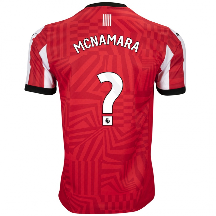 Uomo Maglia Josh Mcnamara #0 Rosso Bianco Kit Gara Home 2024/25 Maglietta