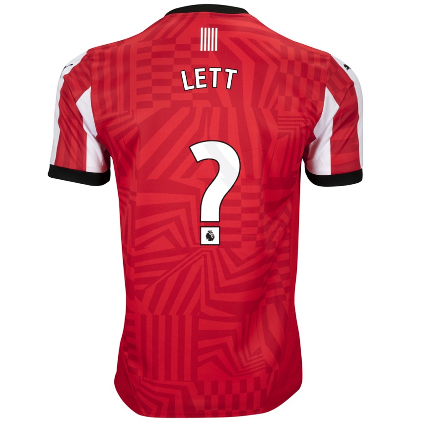 Uomo Maglia Josh Lett #0 Rosso Bianco Kit Gara Home 2024/25 Maglietta