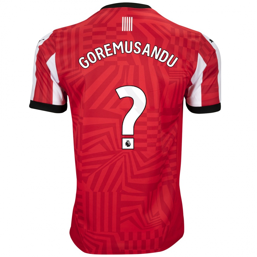 Uomo Maglia Tino Goremusandu #0 Rosso Bianco Kit Gara Home 2024/25 Maglietta