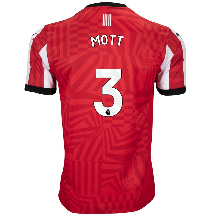 Uomo Maglia Millicent Mott #3 Rosso Bianco Kit Gara Home 2024/25 Maglietta