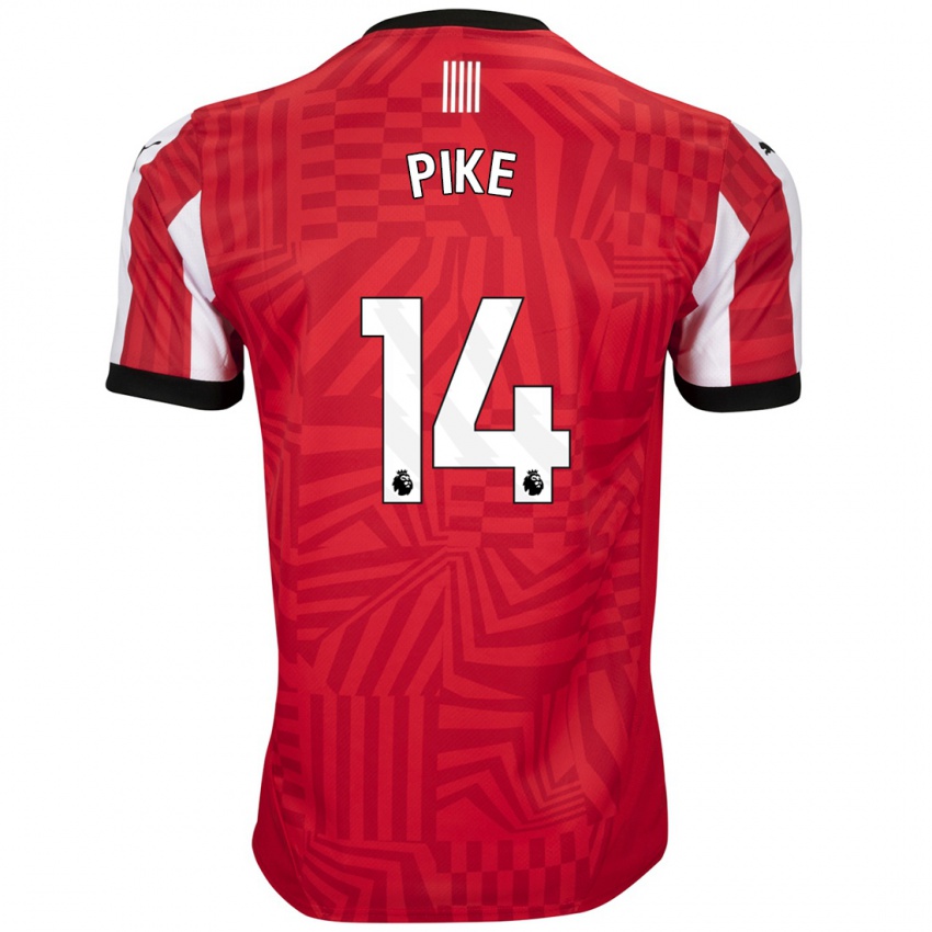 Uomo Maglia Molly Pike #14 Rosso Bianco Kit Gara Home 2024/25 Maglietta