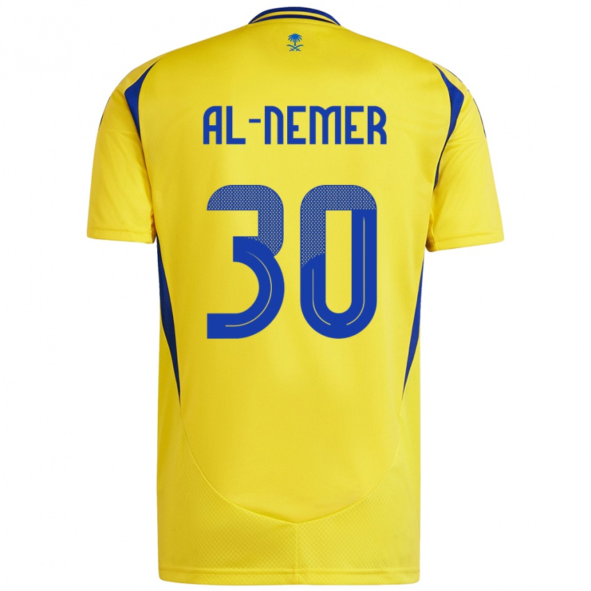 Uomo Maglia Meshari Al-Nemer #30 Giallo Blu Kit Gara Home 2024/25 Maglietta