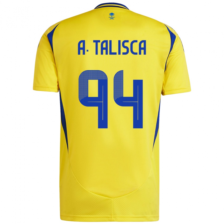 Uomo Maglia Talisca #94 Giallo Blu Kit Gara Home 2024/25 Maglietta