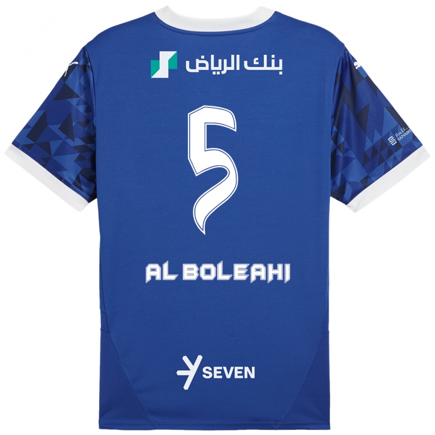 Uomo Maglia Ali Al-Boleahi #5 Blu Scuro Bianco Kit Gara Home 2024/25 Maglietta