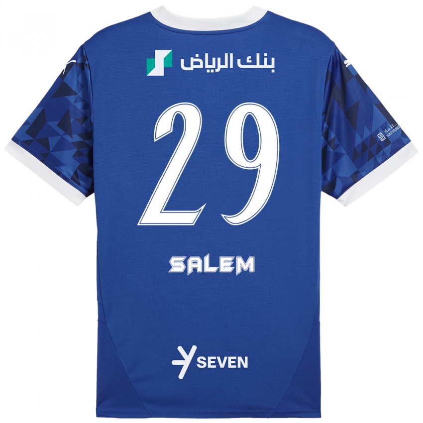 Uomo Maglia Salem Al-Dawsari #29 Blu Scuro Bianco Kit Gara Home 2024/25 Maglietta