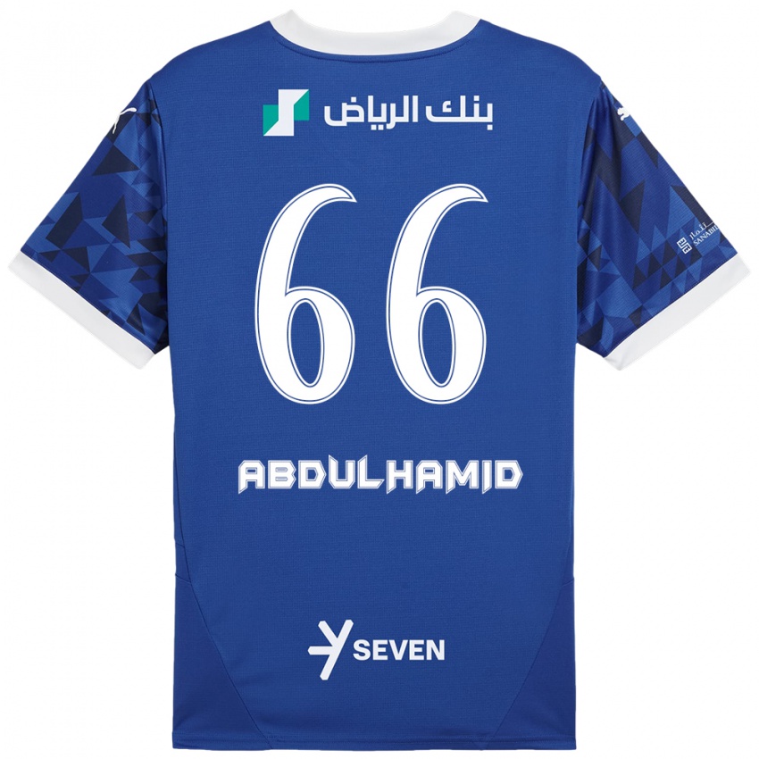 Uomo Maglia Saud Abdulhamid #66 Blu Scuro Bianco Kit Gara Home 2024/25 Maglietta