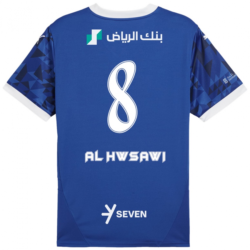 Uomo Maglia Al Bandari Al-Hwsawi #8 Blu Scuro Bianco Kit Gara Home 2024/25 Maglietta