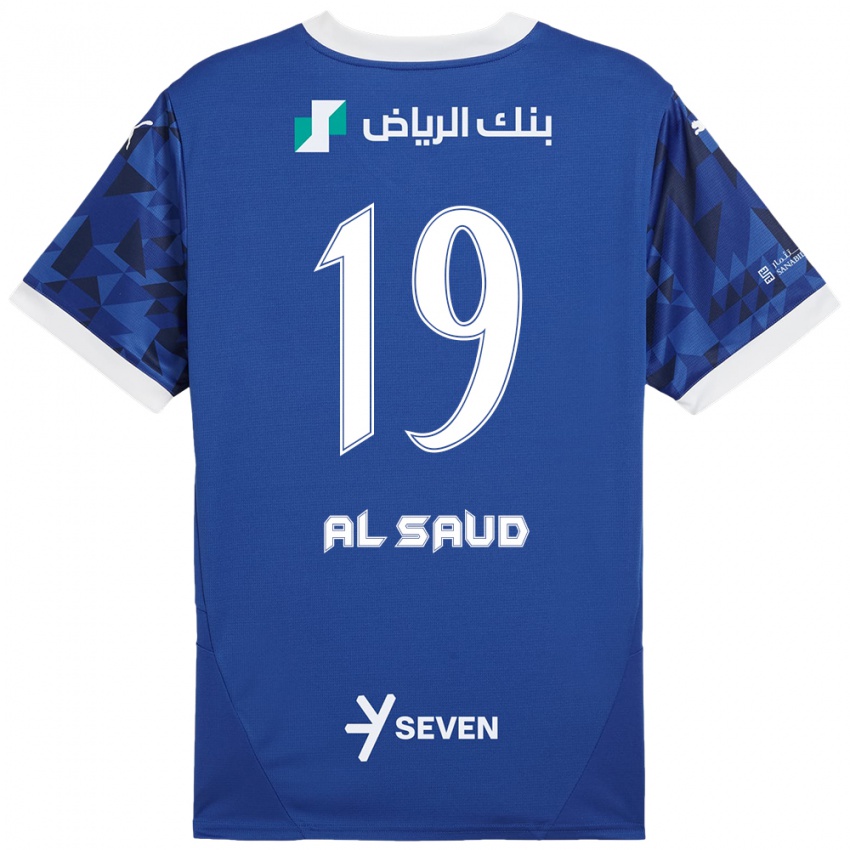 Uomo Maglia Manal Al Saud #19 Blu Scuro Bianco Kit Gara Home 2024/25 Maglietta