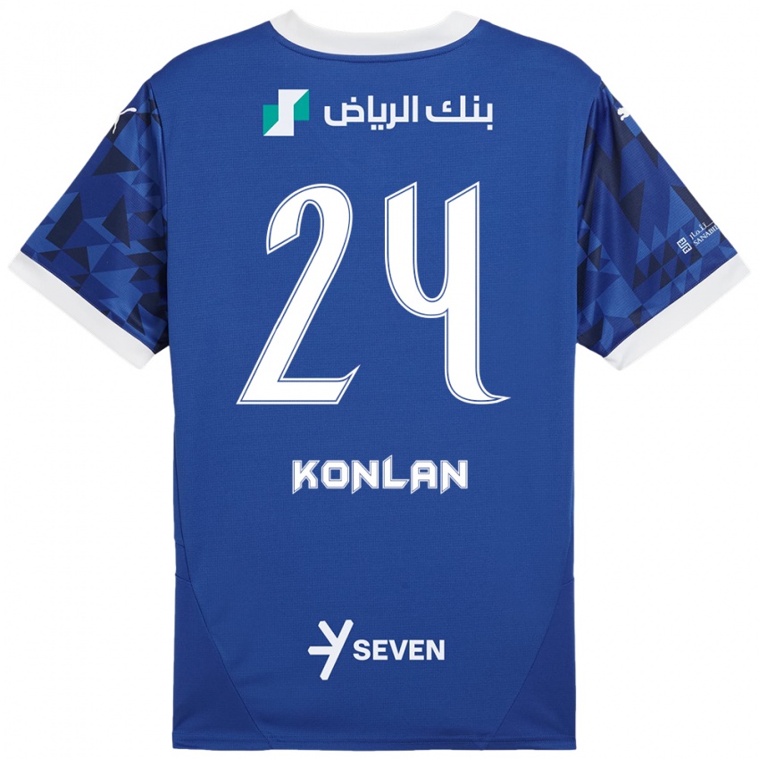 Uomo Maglia Cynthia Konlan #24 Blu Scuro Bianco Kit Gara Home 2024/25 Maglietta