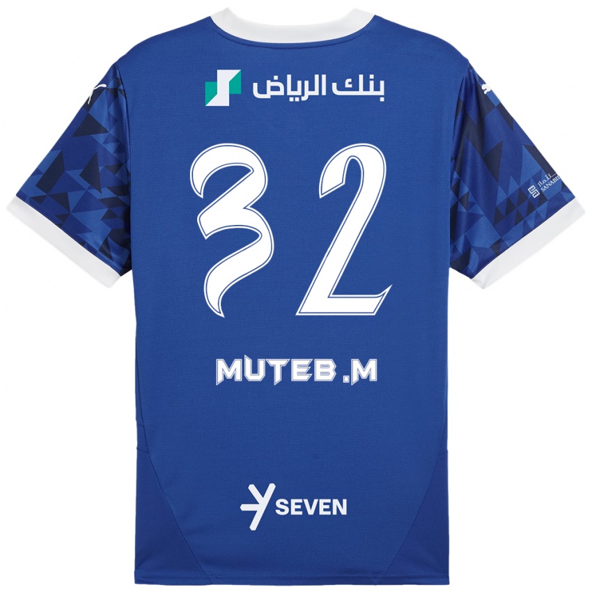 Uomo Maglia Muteb Al-Mufarrij #32 Blu Scuro Bianco Kit Gara Home 2024/25 Maglietta