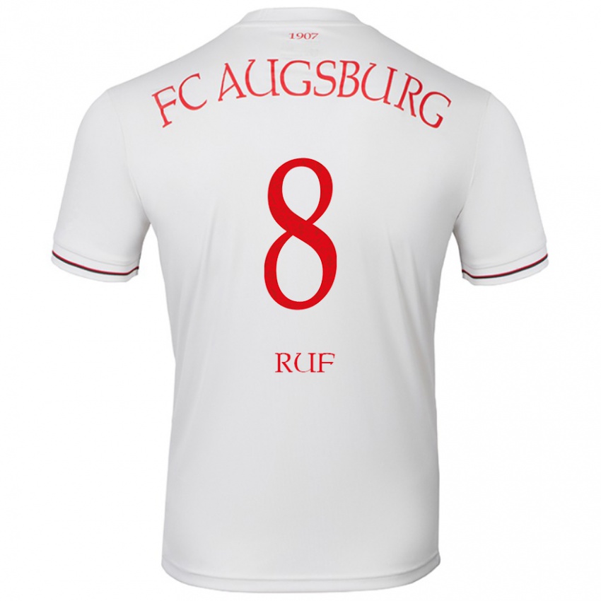 Uomo Maglia Jonas Ruf #8 Bianco Kit Gara Home 2024/25 Maglietta