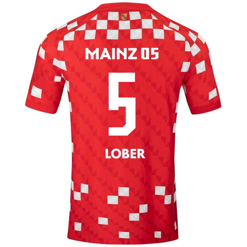 Uomo Maglia Jana Löber #5 Bianco Rosso Kit Gara Home 2024/25 Maglietta