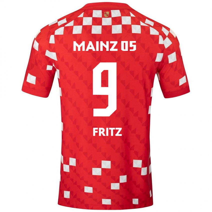 Uomo Maglia April Fritz #9 Bianco Rosso Kit Gara Home 2024/25 Maglietta