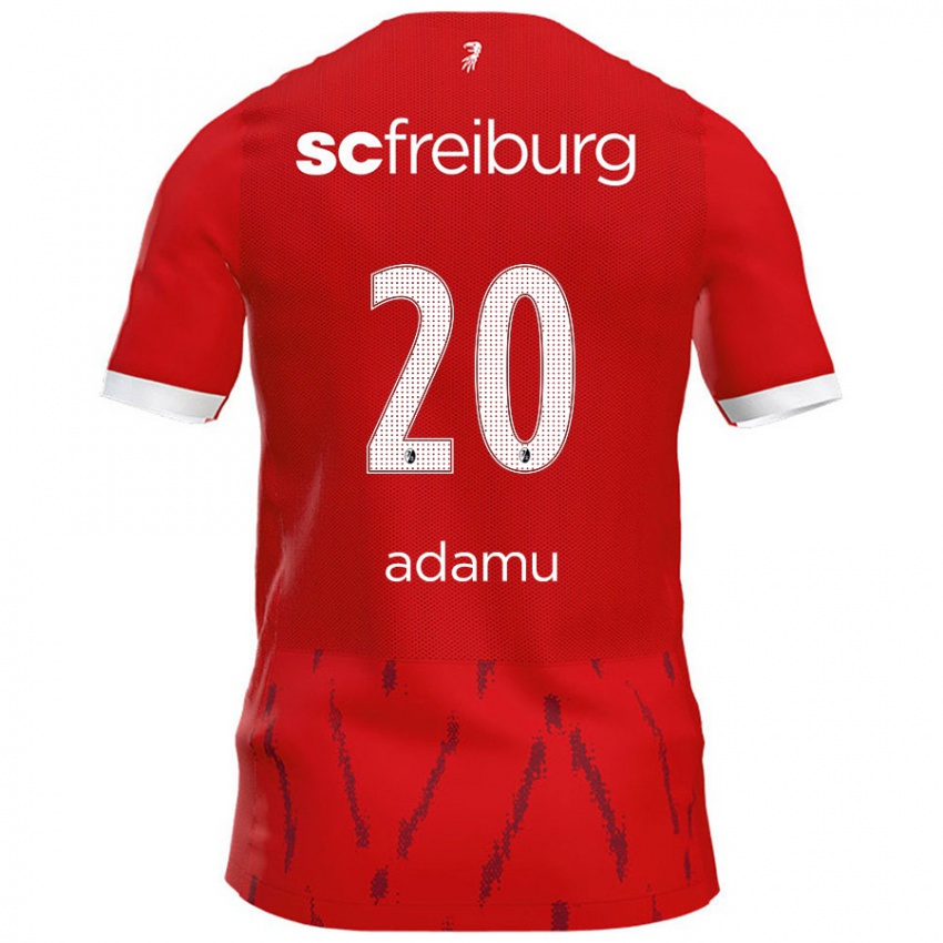 Uomo Maglia Junior Adamu #20 Rosso Kit Gara Home 2024/25 Maglietta