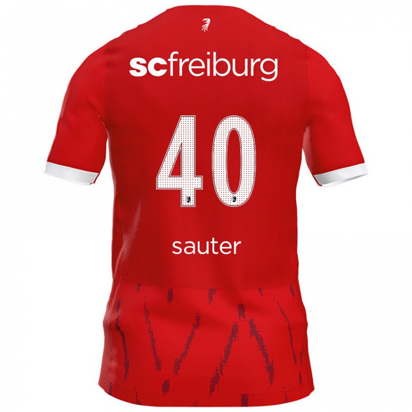 Uomo Maglia Niklas Sauter #40 Rosso Kit Gara Home 2024/25 Maglietta