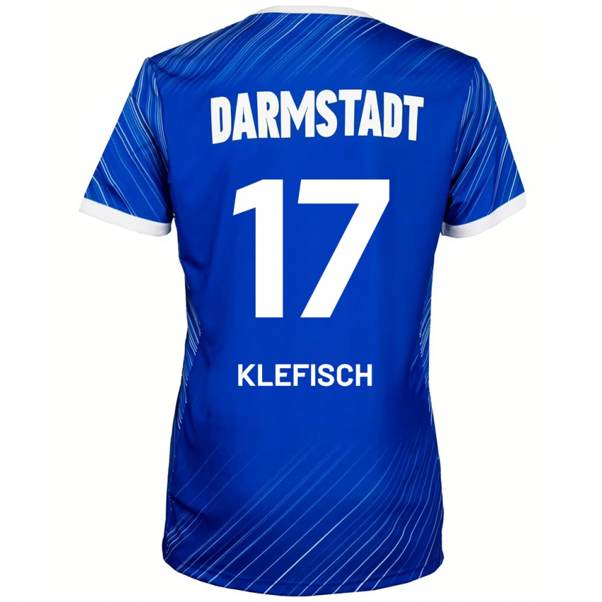 Uomo Maglia Kai Klefisch #17 Blu Bianco Kit Gara Home 2024/25 Maglietta