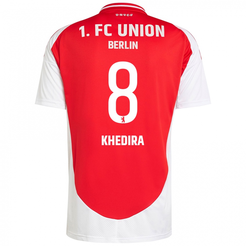 Uomo Maglia Rani Khedira #8 Rosso Bianco Kit Gara Home 2024/25 Maglietta