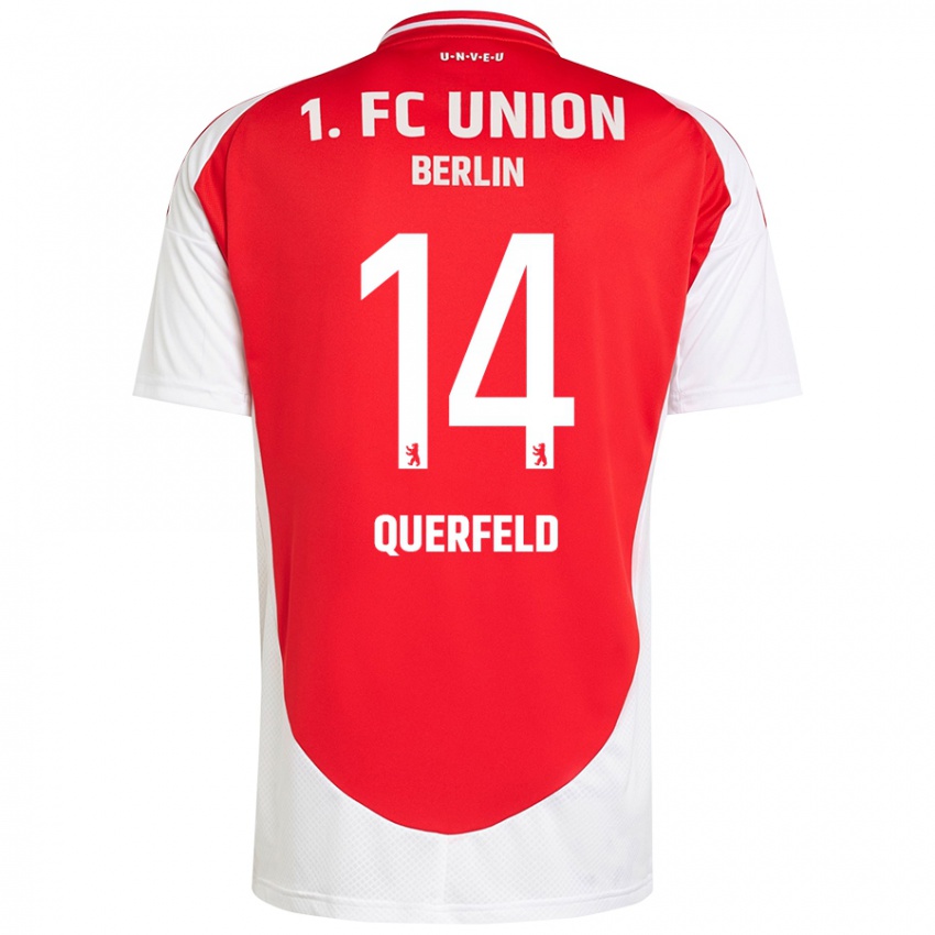 Uomo Maglia Leopold Querfeld #14 Rosso Bianco Kit Gara Home 2024/25 Maglietta