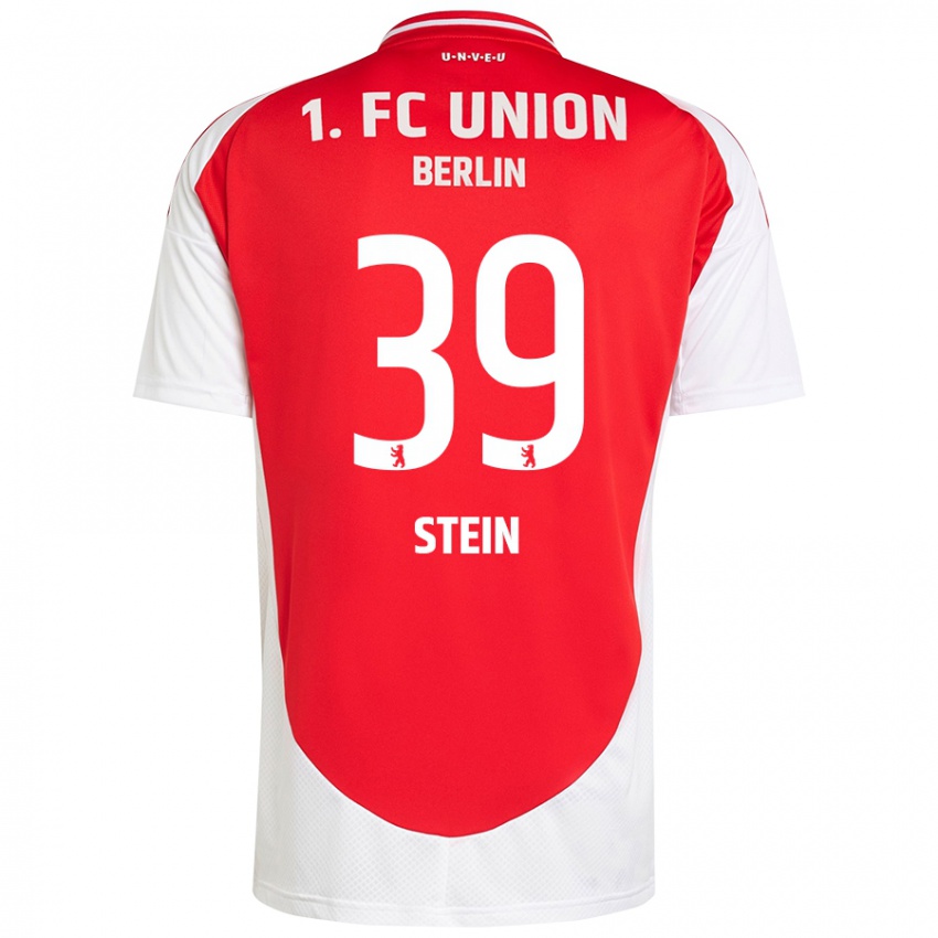 Uomo Maglia Yannic Stein #39 Rosso Bianco Kit Gara Home 2024/25 Maglietta