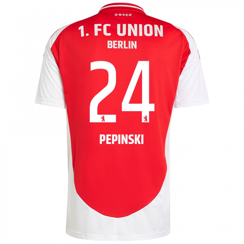 Uomo Maglia Louis Pepinski #24 Rosso Bianco Kit Gara Home 2024/25 Maglietta