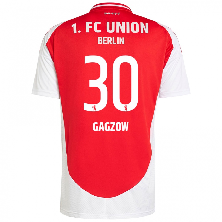 Uomo Maglia Fritz Gagzow #30 Rosso Bianco Kit Gara Home 2024/25 Maglietta