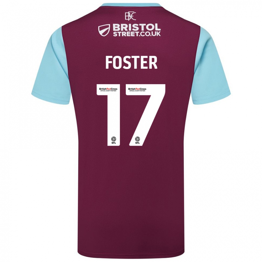 Uomo Maglia Lyle Foster #17 Borgogna Azzurro Kit Gara Home 2024/25 Maglietta