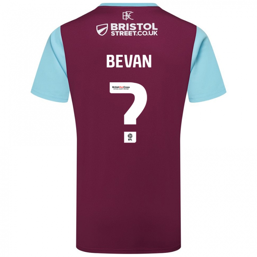 Uomo Maglia Joe Bevan #0 Borgogna Azzurro Kit Gara Home 2024/25 Maglietta