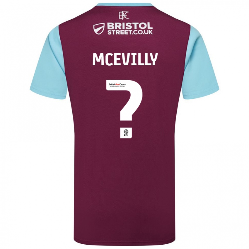 Uomo Maglia Jack Mcevilly #0 Borgogna Azzurro Kit Gara Home 2024/25 Maglietta