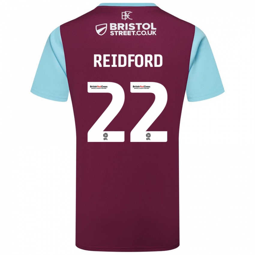 Uomo Maglia Isabella Reidford #22 Borgogna Azzurro Kit Gara Home 2024/25 Maglietta