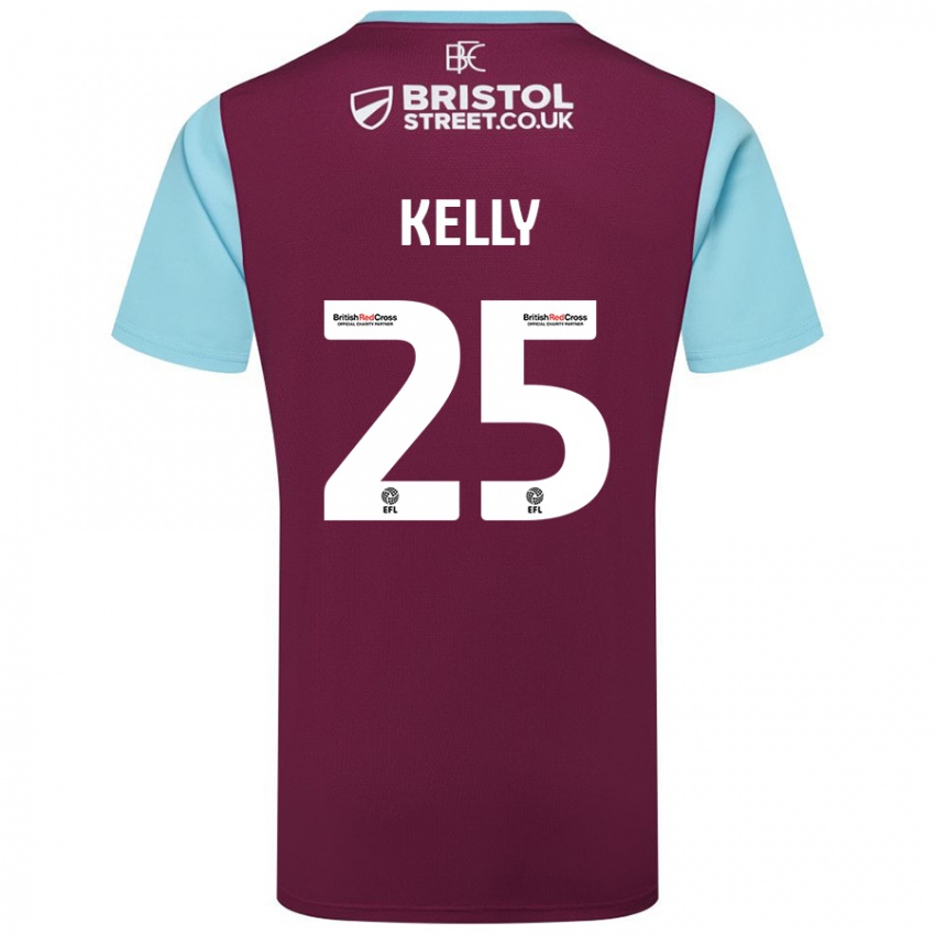 Uomo Maglia Aimee Kelly #25 Borgogna Azzurro Kit Gara Home 2024/25 Maglietta