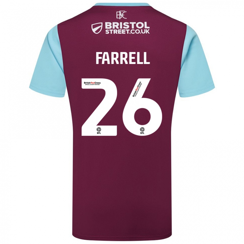 Uomo Maglia Lucy Farrell #26 Borgogna Azzurro Kit Gara Home 2024/25 Maglietta