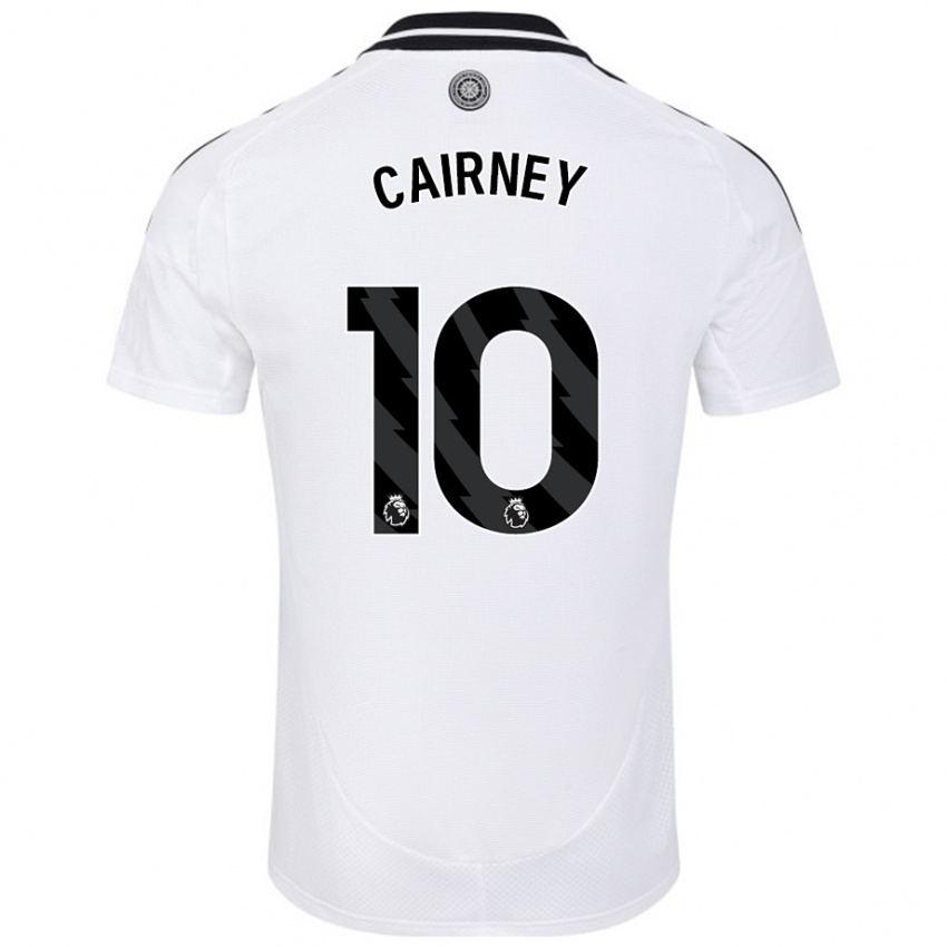 Uomo Maglia Tom Cairney #10 Bianco Kit Gara Home 2024/25 Maglietta